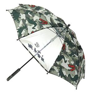 アテイン 長傘 男児安全手開き 恐竜カモフラ グレー 親骨45cm 1333