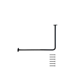 アイアンバー 物干し 120cm L字 天井 ハンガーバー ハンガーパイプ 黒