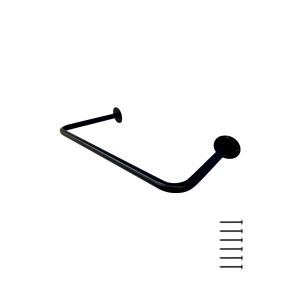 アイアンバー 物干し 90cm L字 天井 ハンガーバー ハンガーパイプ 黒