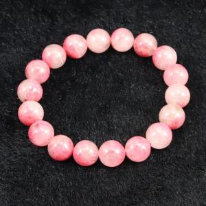 ブラジル産 ロードナイトシリカ 10mm玉ブレスレット 34.5g 【榎本通商