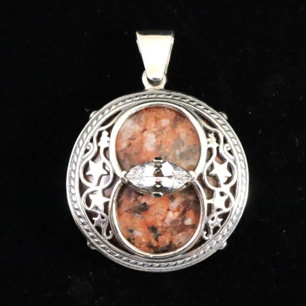 H&amp;E社 アゼツライト(AZOZEO) ＋ローゾフィア　チャリスウェル　ペンダントトップ　 証明書付...