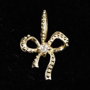 K18 ティアドロップ チャーム ダイヤモンド付 18金イエローゴールド