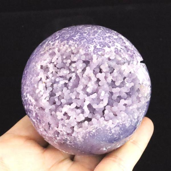 インドネシア産 グレープアゲート 68mmスフィア 408g 【榎本通商31299】