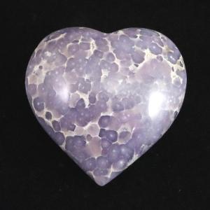 アメジスト フラワーアゲート 瑪瑙 メノウ 61mm ハート ポリッシュ