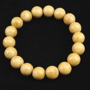 ブラジル産 未処理 クンツァイト 11mm玉ブレスレット 42.5g 【榎本通商 