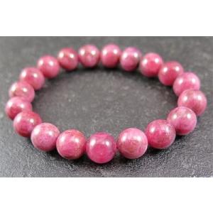 ブラジル産 ロードナイトシリカ 11mm玉ブレスレット 34.9g 【榎本通商
