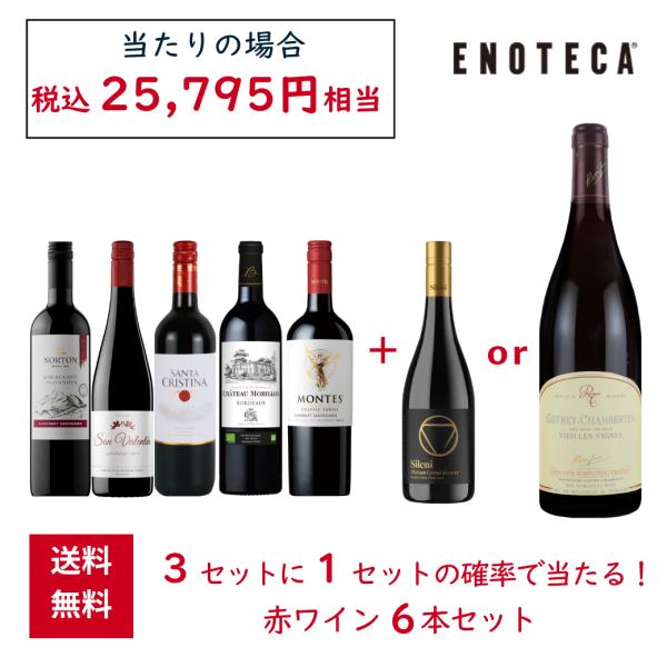 ワイン ワインくじ エノテカ 3セットに1セットの確率で当たる！赤ワイン6本セット RG6-3、RG...