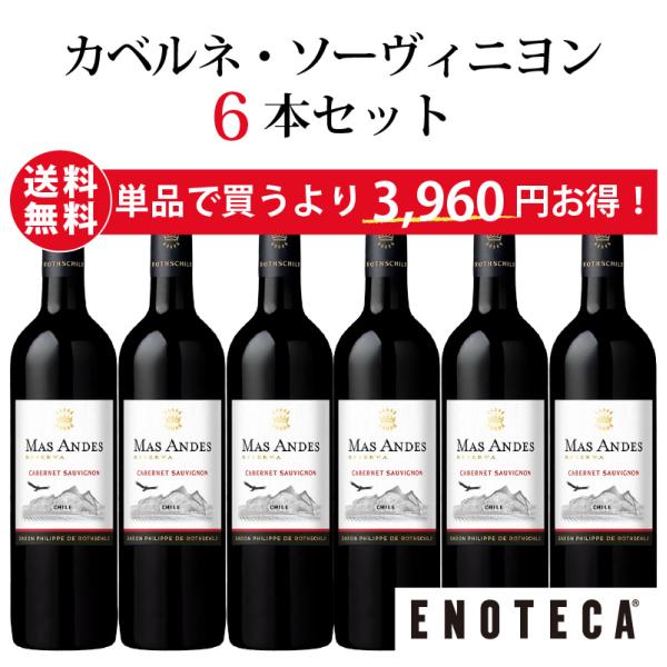 ワイン ワインセット エノテカ マス・アンデス カベルネ・ソーヴィニヨン6本まとめ買い MA4-2 ...