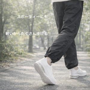 スリッポン スニーカー レディース 白 紐なし...の詳細画像5