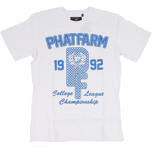 [並行輸入品] PHAT FARM ファットファーム PF1992ロゴ 半袖 Tシャツ (ホワイト)