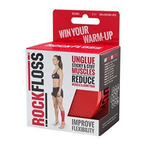 Rocktape RockFloss 4インチ 圧縮筋肉回復タックモビリティバンド 筋肉痛のフロッシング 可動域 レッド