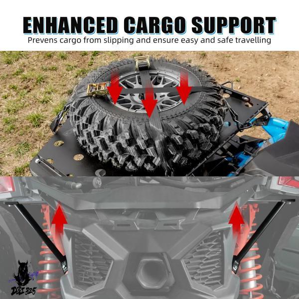 互換品 Can-Am Maverick X3 用 2017-2023 リアラゲッジラックサポートブラ...