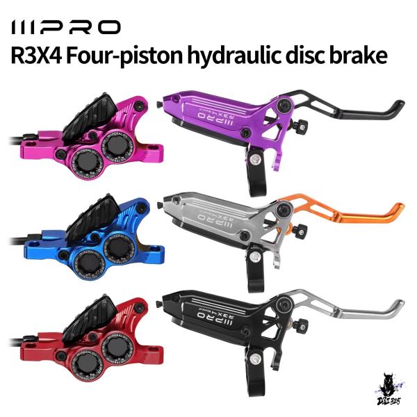 互換品 ONIRII IIIPRO R3X4 油圧ディスクブレーキキャリパー MTB用 4ピストン