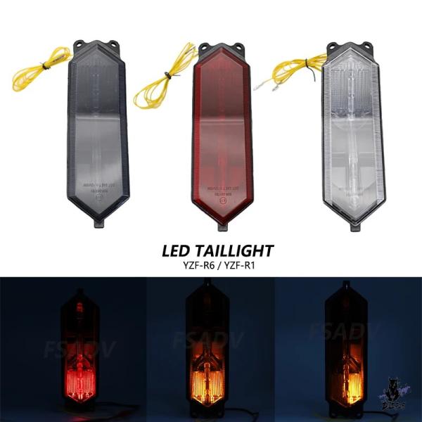 互換品 ヤマハ YZF-R1/R1M/R1S/R6 2015-2021 用 LED一体型テールウイン...