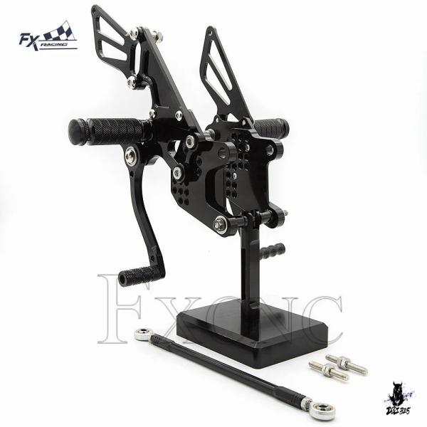 互換品 カワサキ ZX10R 2006-2010 用 調整可能リアセット フットレスト フットペグ