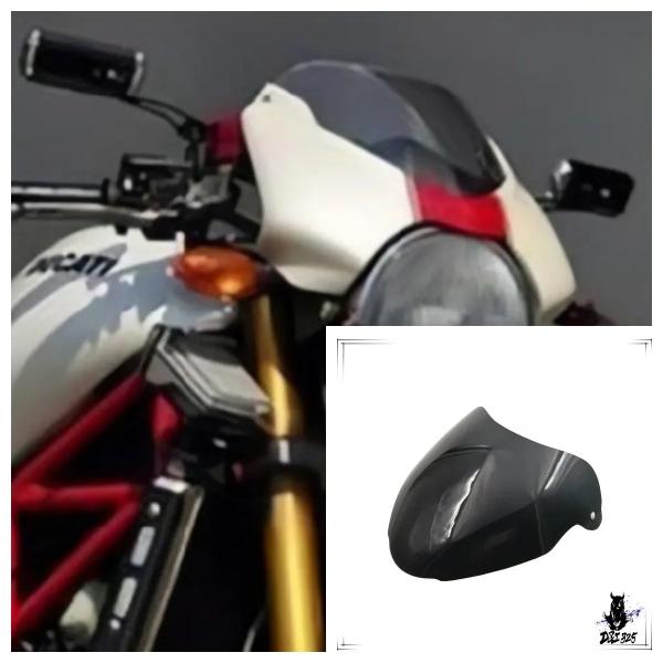 互換品 ドゥカティモンスター S4R/S4RS 用 ABSプラスチック製フロントガラス 防風プロテク...