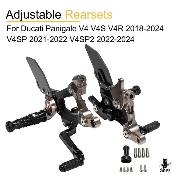 互換品 ドゥカティパニガーレ V4/V4S/V4R/V4SP/V4SP2 用 調整可能フットレストキ...