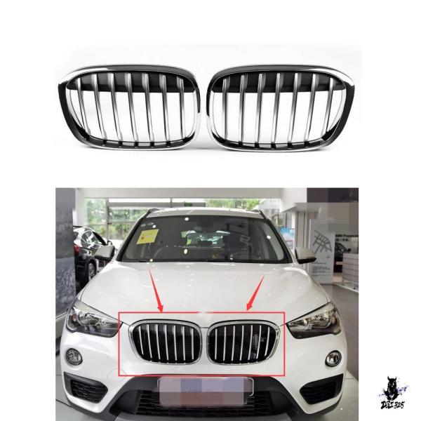 互換品 BMW X1 F48/F49 2016-2018 用 フロントグリル クロームシルバー