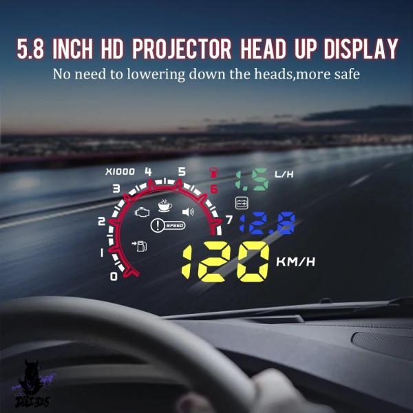 互換品  カスタムHDプロジェクター ヘッドアップディスプレイ OBD HUD 加速 燃料消費 温度...