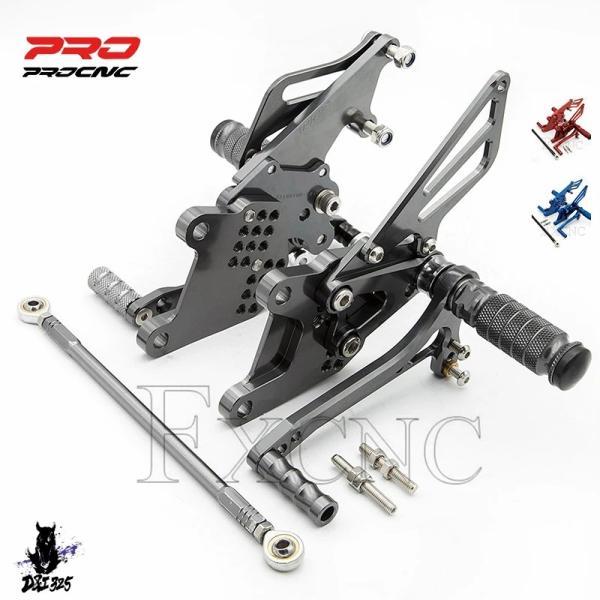 互換品  カワサキZX10R 2006-2010 調整可能アルミ製リアセット フットレスト フットペ...