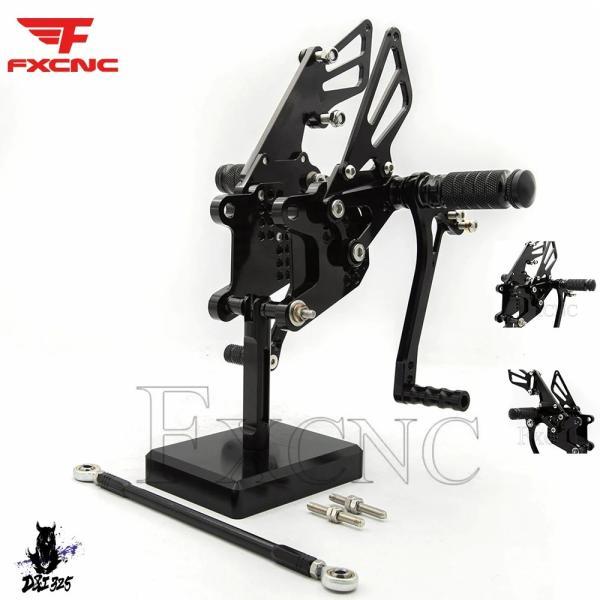 互換品  カワサキ ZX10R 2006-2010 合金バイクリアセットフットレストフットペグペダル...