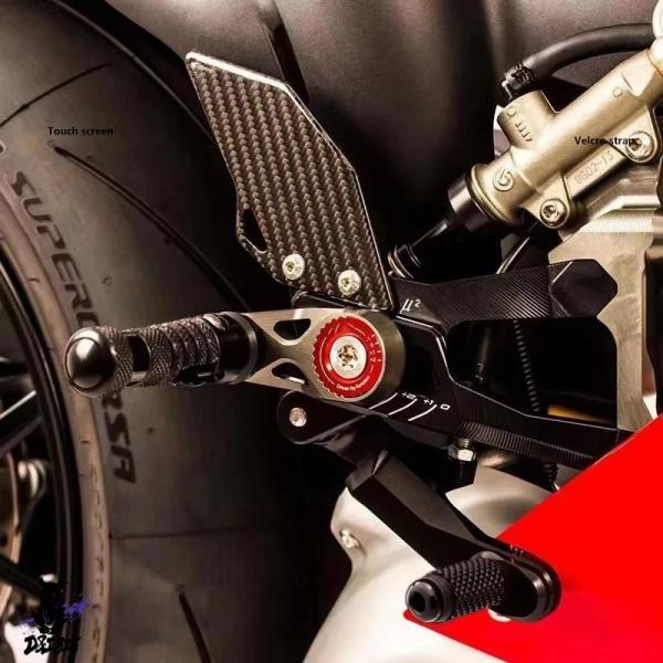互換品  Ducati V4 V4S V4R パニガーレリアセットフットペグカーボン調節可能フットレ...