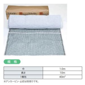 4本入ロンケットスパイダー幅1m×10ｍ巻 【切土用吸水袋付張芝】目串付 　
