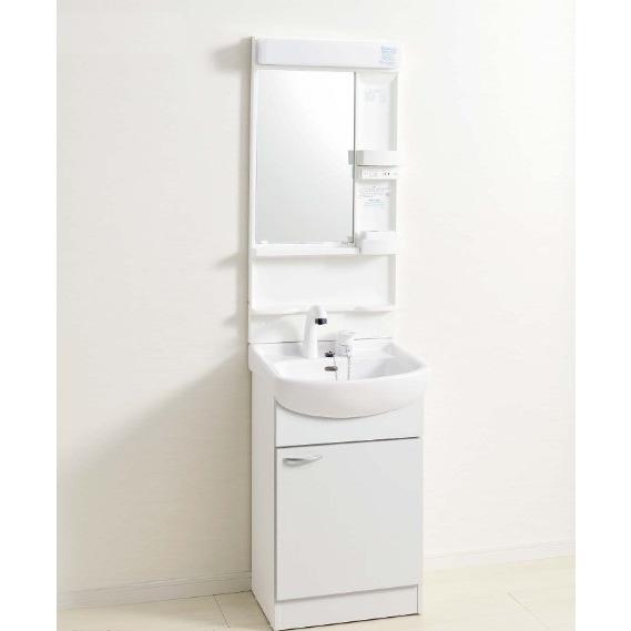 洗面化粧台W500×D450×1800mmシャワー水栓 LED照明１面鏡【会社入れ限定】