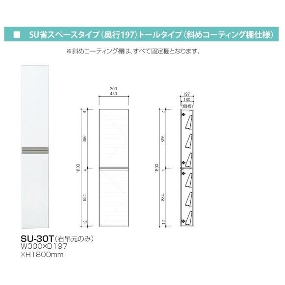 下駄箱W300×D197×H1800右吊元のみ 省スペーストールタイプSUII-30T【東京圏限定】