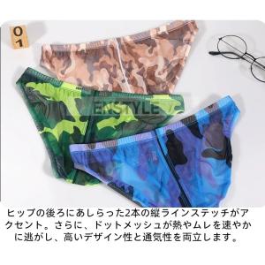 ビキニパンツ 迷彩柄 シアーメッシュ メンズ ...の詳細画像5