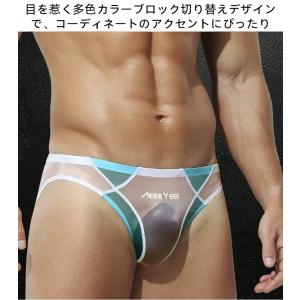 ビキニパンツ メンズ 超極薄 アイスシルク フ...の詳細画像4