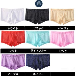 ボクサーパンツ メンズボクサー 花柄レース ロ...の詳細画像1