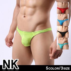 NK シースルーボーダー メンズ タンガTバック 5色 N...