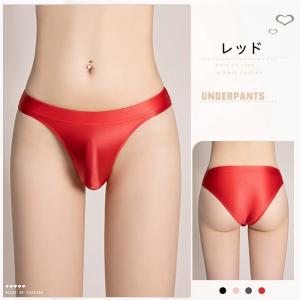ビキニブリーフ メンズ 光沢サテン風 ハイカッ...の詳細画像5
