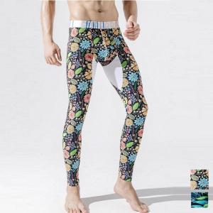 特別 タイツ  男性 花柄 ストレッチコットン レギンス