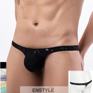 メンズTバック 花柄レース フロントもっこり セクシーインナー男性下着