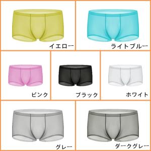 メンズボクサー 軽量 超薄 立体縫製 シースル...の詳細画像1