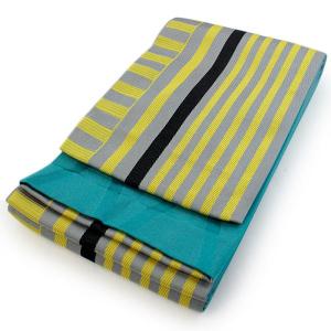 レディース 浴衣帯 単品 黄グレー×黒ストライプ プロ野球