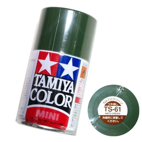 タミヤ カラー MINI　スプレー塗料 (TS-61) NATOグリーン つや消し　タミヤ模型
