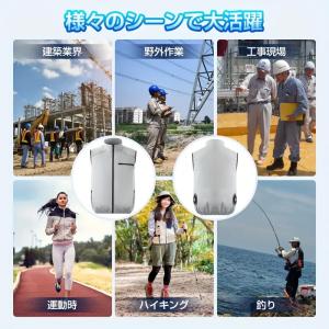 空調ベスト 超強い冷風 空調作業服 30000...の詳細画像4