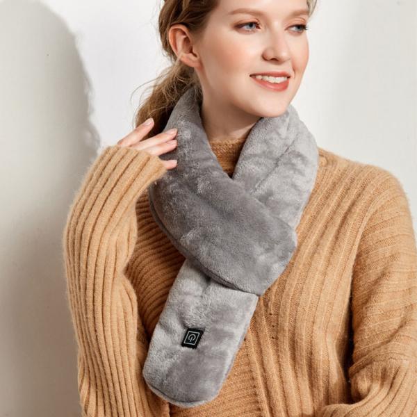 USB充電式ヒータースカーフ・快適なコーラルフリース ネックウォーマー 電熱マフラー  5000mA...