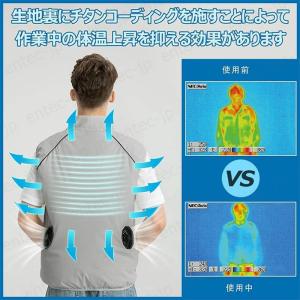 新作空調ベスト バッテリー付き/選択可 ファン...の詳細画像2
