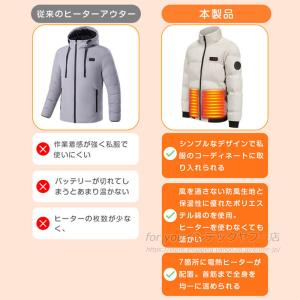 電熱ジャケット 長袖 電熱ベスト日本製繊維ヒー...の詳細画像4