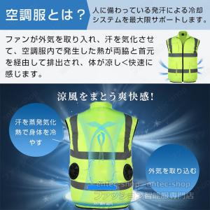 空調ファン付き 高視認反射ベス ト フルセット...の詳細画像1