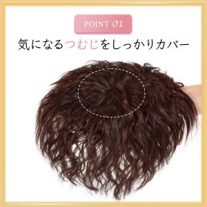 ウィッグ 頭頂部ウィッグ パーマ ウェーブ 部...の詳細画像5
