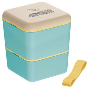 お弁当箱 リサ・ラーソン 木目調シンプルランチボックス 600ml 角形2段 リサラーソン ハリネズミ/SLBWS6WB ランチ 学生 行楽 ピクニック omk