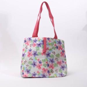 スケーター kbrc1 自転車前かご対応 レジカゴバッグ 巾着式 ボタニカル 青