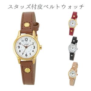 腕時計 レディース スタッズ付皮ベルトウォッチ ブラウン レッド ブラック アイボリー Al1312 腕時計 おしゃれ かっこいい サンフレイム メール便発送 S8014 エランドショップ 通販 Yahoo ショッピング