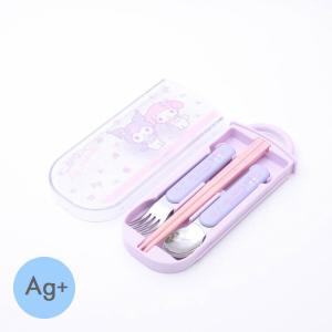 トリオセット マイメロディ 抗菌スライドトリオセット マイメロディ・クロミフラワー/TACC2AG お箸セット 携帯用箸 弁当用箸 はし ハシ スプーン フォーク