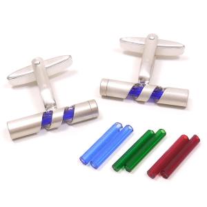 カフスボタン カフリンクス イニシャル名入れ刻印 シルバー925 丸型